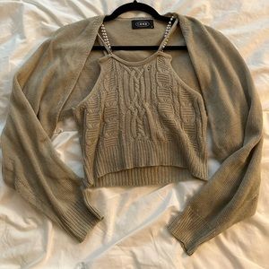 Pearl strap cami with shrug